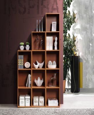 Hodedah 3-Shelf Bookcase In Cherry - Macy's