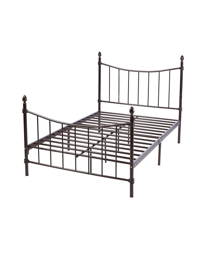Hodedah Complete Metal FullSize Bed with Headboard, Footboard, Slats