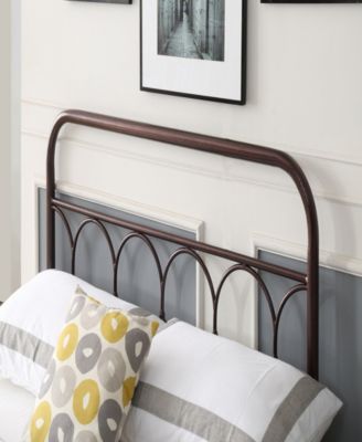 Hodedah Complete Metal Queen-Size Bed With Headboard, Footboard, Slats ...