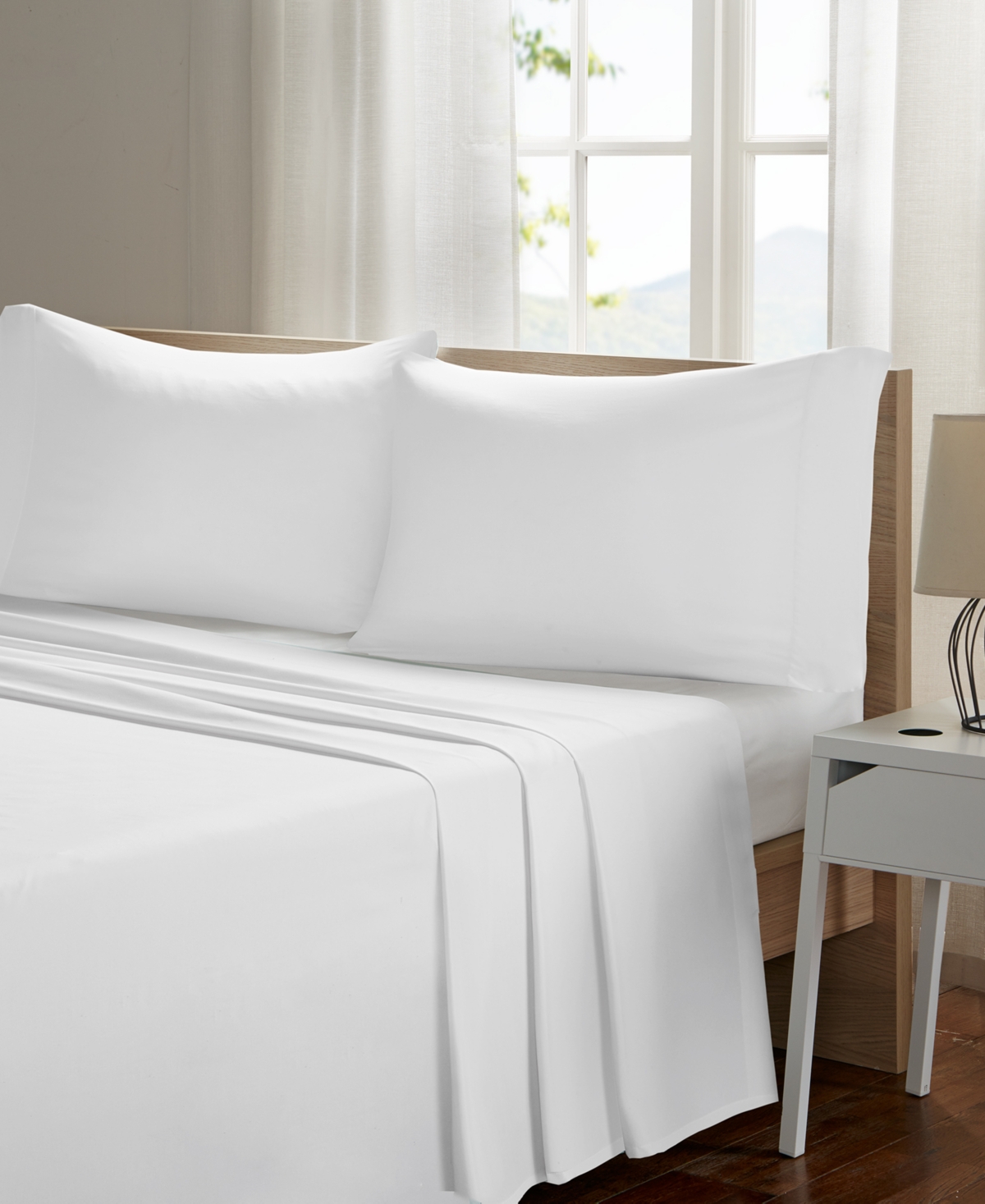 Sleep Philosophy Smart Cool Microfiber 4-pc California King Sheet Set Bedding In White