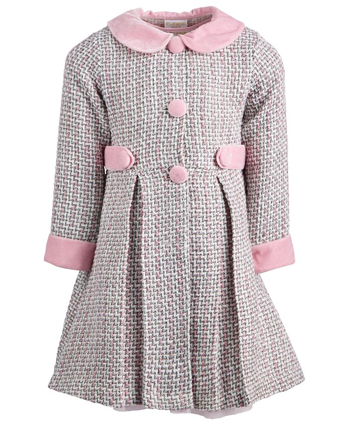 Blueberi Boulevard Toddler Girls 2-Pc. Tweed Coat & Dress Set - Macy's