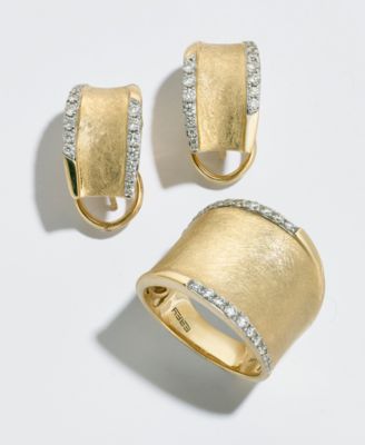 D'Oro by EFFY&reg; Diamond Wide Band (1/4 ct. t.w.) in 14k Gold