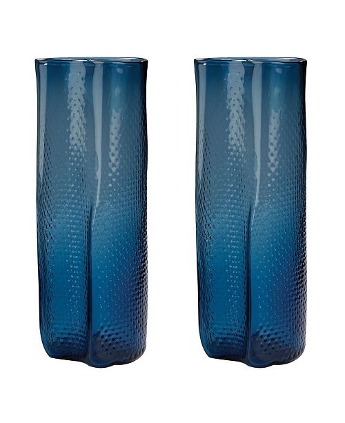 Dimond Home Navy Blue Etched Glass Vase Set Of 2 Reviews