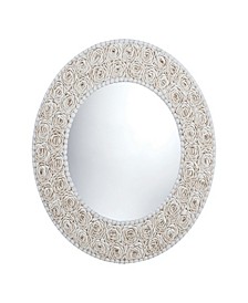 Floral Pattern Clam Shell Framed Mirror