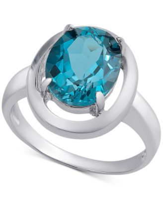 Macy's London Blue Topaz Ring (3-1/5 Ct. T.w.) In Sterling Silver - Macy's