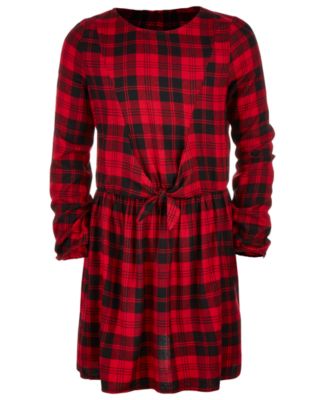 Epic Threads - Big Girls Plaid Tie-Front Dress