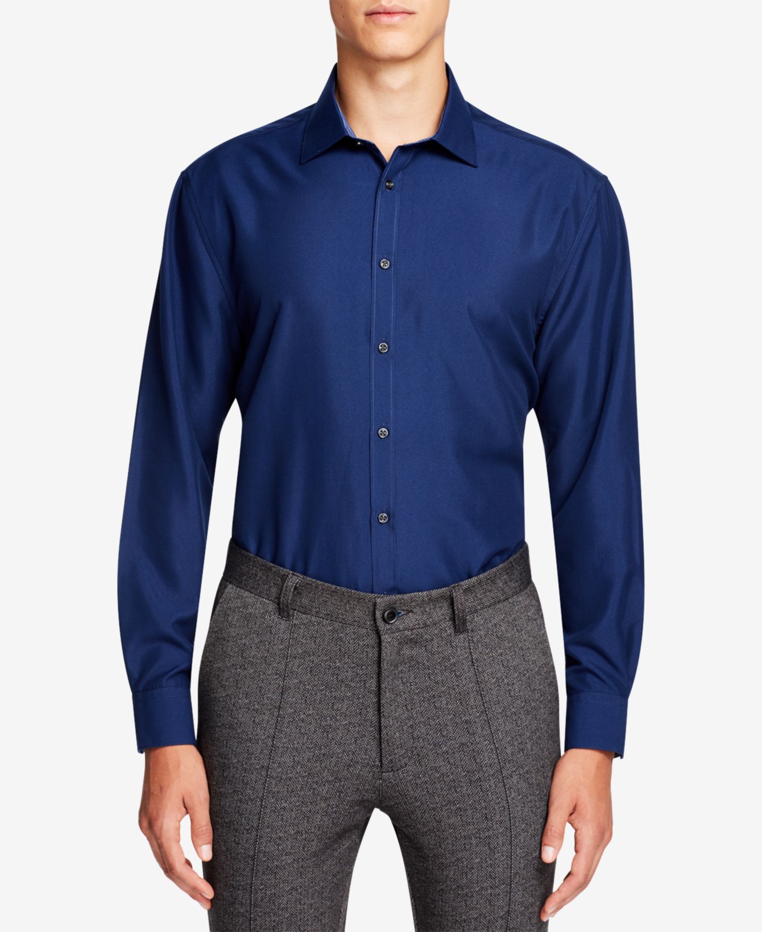 Men's Slim-Fit Non-Iron Performance Solid Dress Shirt