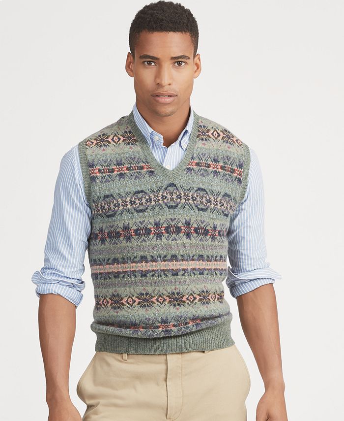 Polo Ralph Lauren Men's Fair Isle Vest & Reviews - Sweaters - Men - Macy's