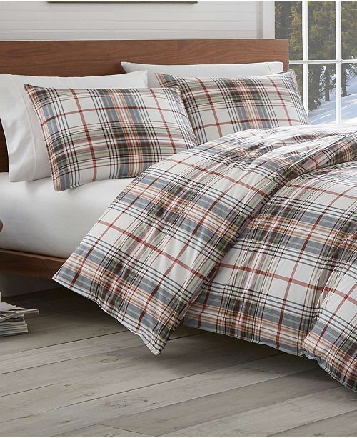 Eddie Bauer Classic Plaid Red King Duvet Set Reviews Duvet