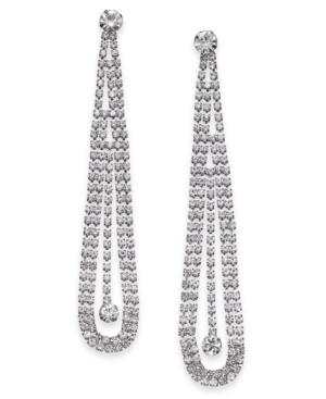 image of Thalia Sodi Silver-Tone Crystal Pendulum Drop Earrings, Created for Macy-s