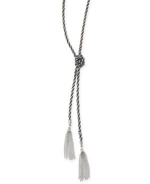 image of Thalia Sodi Silver-Tone Knotted Rope Tassel 30-1/2