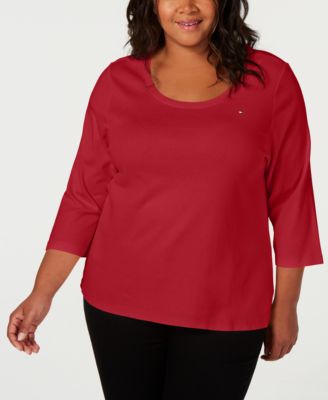 ladies plus size red tops