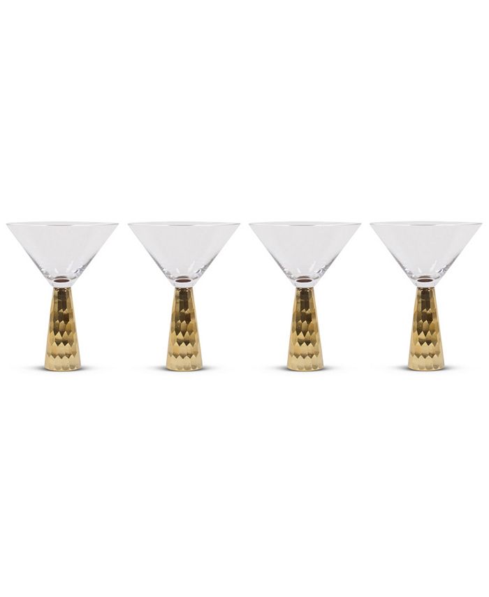 8 Oak Lane Hammered Martini Glass Set Of 4 Macys 8628