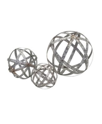 IMAX Demi Galvanized Spheres - Set of 3