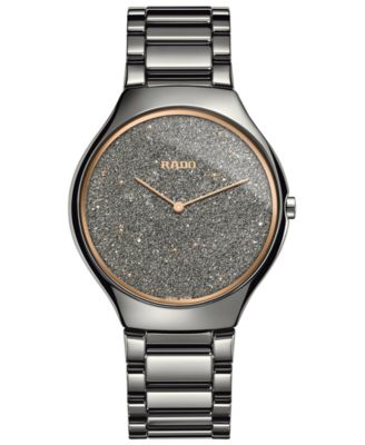 Rado - Women's Swiss True Thinline Plasma High-Tech Ceramic Bracelet Watch 39mm