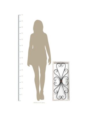 Stratton Home Décor Stratton Home Decor Distressed White Scroll Panel Wall Decor