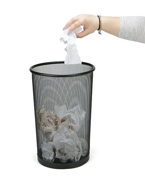 Mind Reader Garbage Waste Basket Recycling Bin Set Round Metal