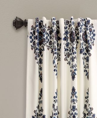 Lush Decor Keya Medallion Light Filtering Window Curtain Panels Pair 52"W x 84"L Cream - Floral Curtains For Bedroom - Cream Living Room Curtains