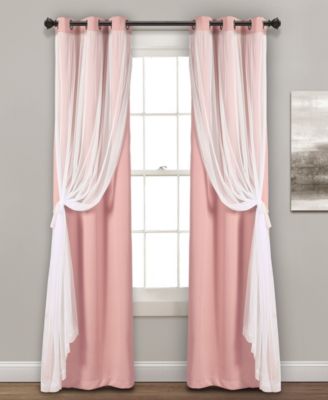 Lush Decor Grommet sheer curtains with room darkening lining, pair