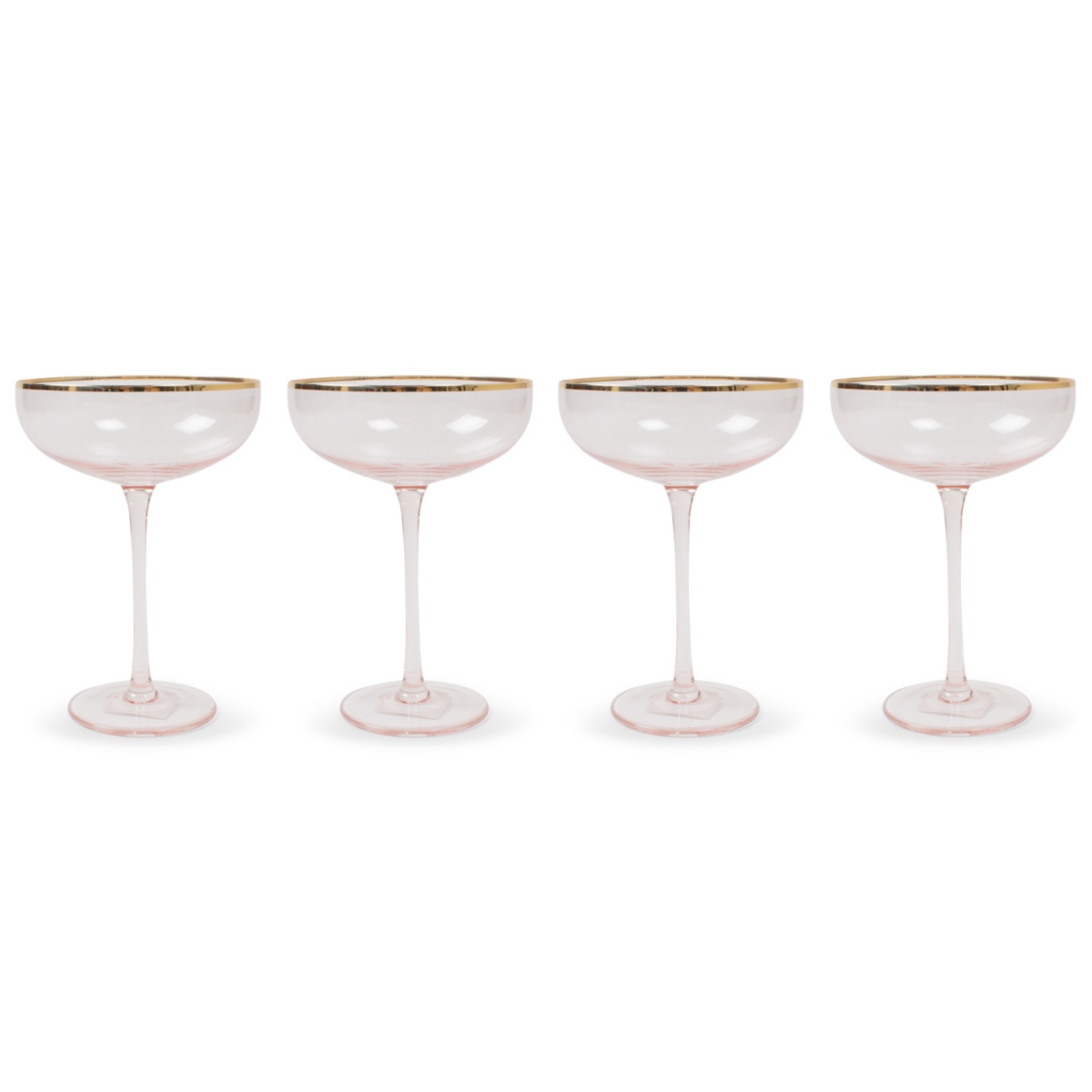 8 Oak Lane Pink Coupe Glass Set Of 4