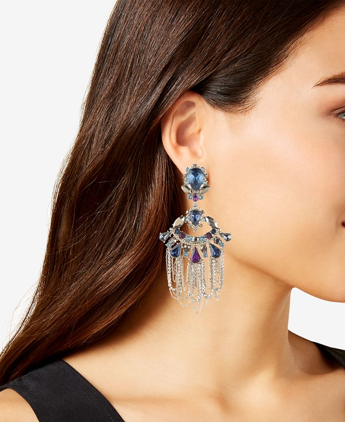 Marchesa GoldTone Stone & Crystal MultiChain Chandelier Earrings Macy's
