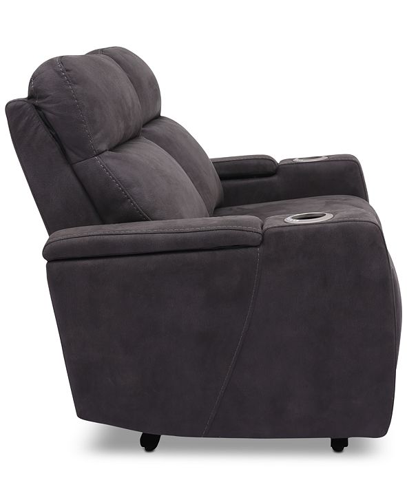 Furniture CLOSEOUT! Oaklyn 61" Fabric Loveseat With 2 Power Recliners