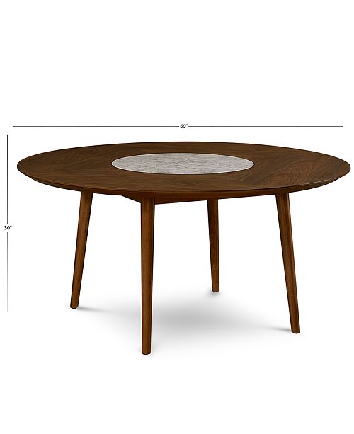 Furniture Oslo Dining Table With White Marble Carousel Created
