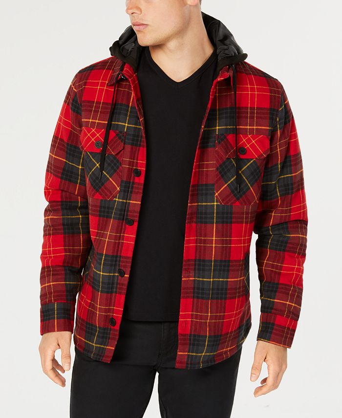 American Rag Men's Plaid Hooded Shirt Jacket, Created for Macy's ...