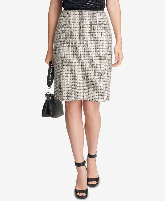 Calvin Klein Tweed Pencil Skirt - Macy's