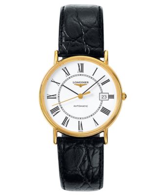 Longines - Watch, Men's Swiss Automatic La Grande Classique Presence Black Strap L47212112
