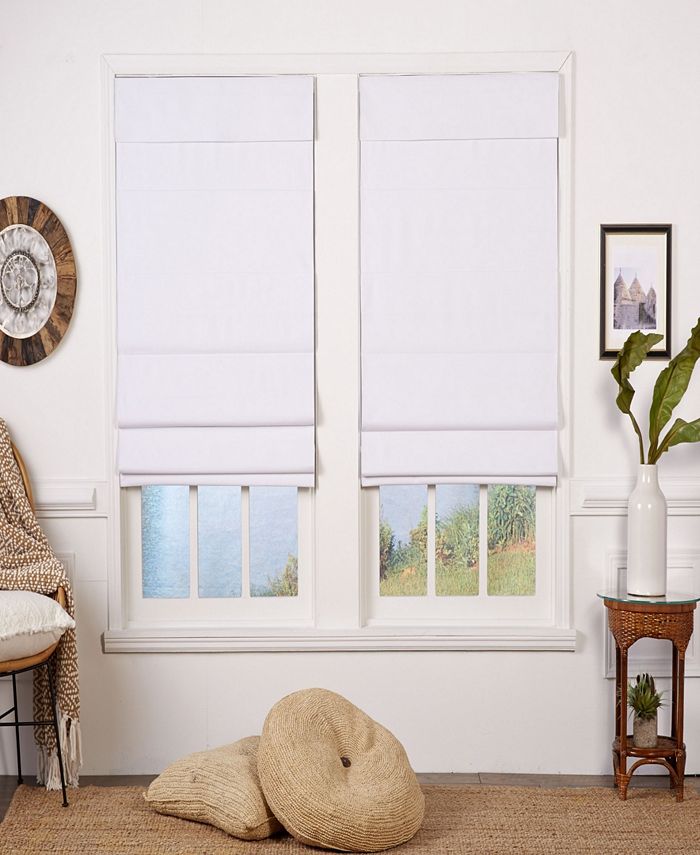 36x72 in Cordless Cotton Roman Shade Chocolate Blackout Privacy Window Sun Blind 