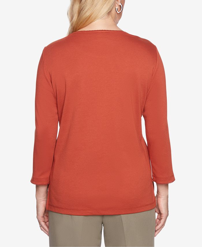 Alfred Dunner Autumn In New York Embellished Appliqué Top Macy's