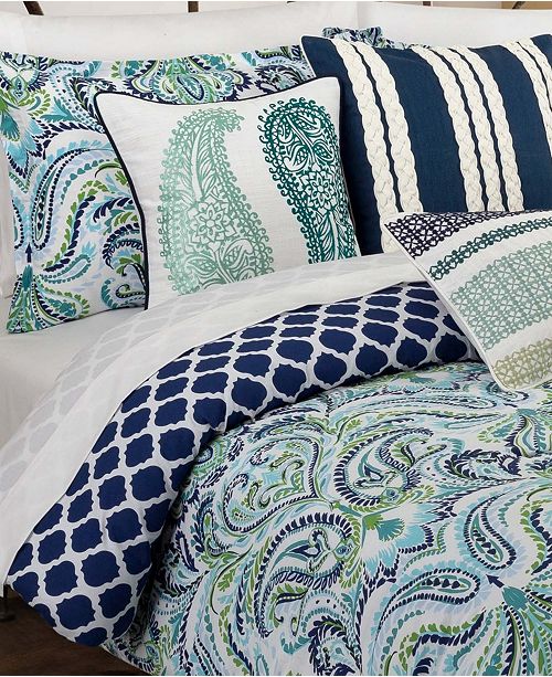 Nouvelle Home Painterly Paisley Blue King Comforter Set Reviews