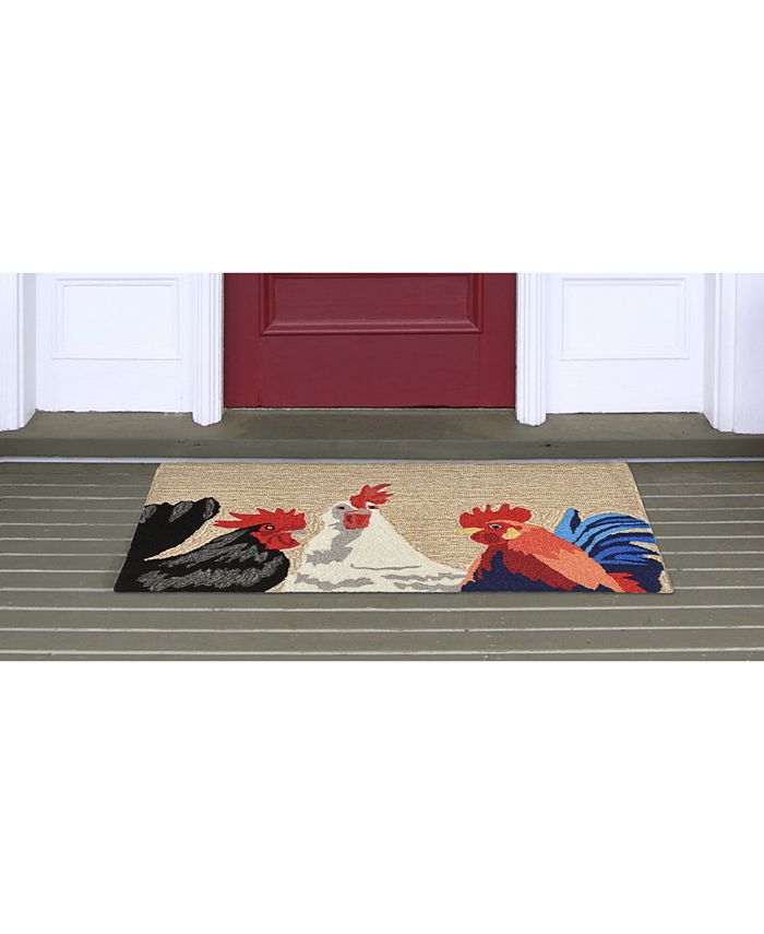 Liora Manne' Liora Manne Front Porch Indoor/Outdoor Barnyard Roosters