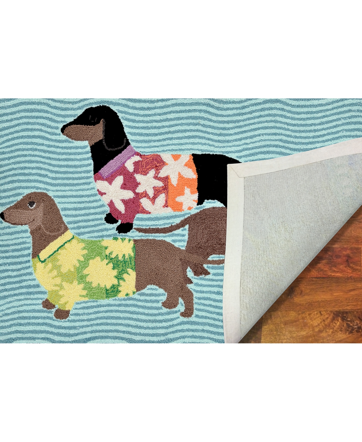 Liora Manne Front Porch Indoor/Outdoor Tropical HoundsArea Rug - Multi