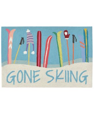 Liora Manne' - Front Porch Indoor/Outdoor Gone Skiing Blue 2'6" x 4' Area Rug