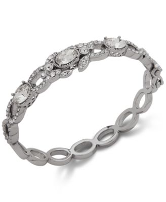 Jenny Packham - Silver-Tone Stone & Crystal Bangle Bracelet