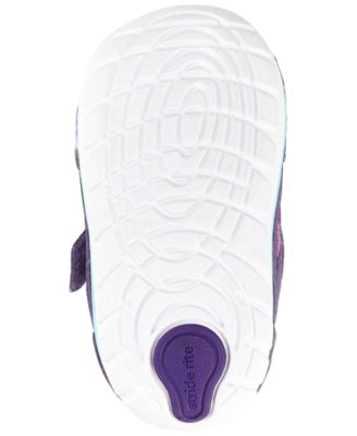 Stride Rite Soft Motion Jamie Sneaker Für Mädchen – Lila Kinderschuhe Gr. 3 US | Leichte Gummisohle | Mit Klettverschluss
