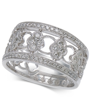 image of Diamond Openwork Floral Band (5/8 ct. t.w.) in 14k White Gold