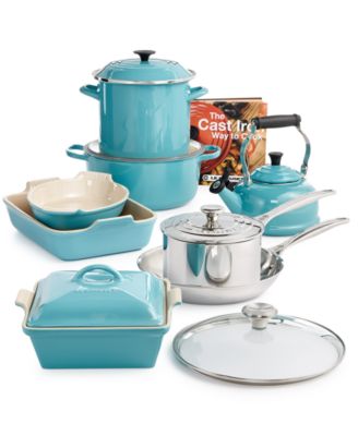 Le Creuset - Multi-Materials Turquoise 14-Pc. Cookware Set
