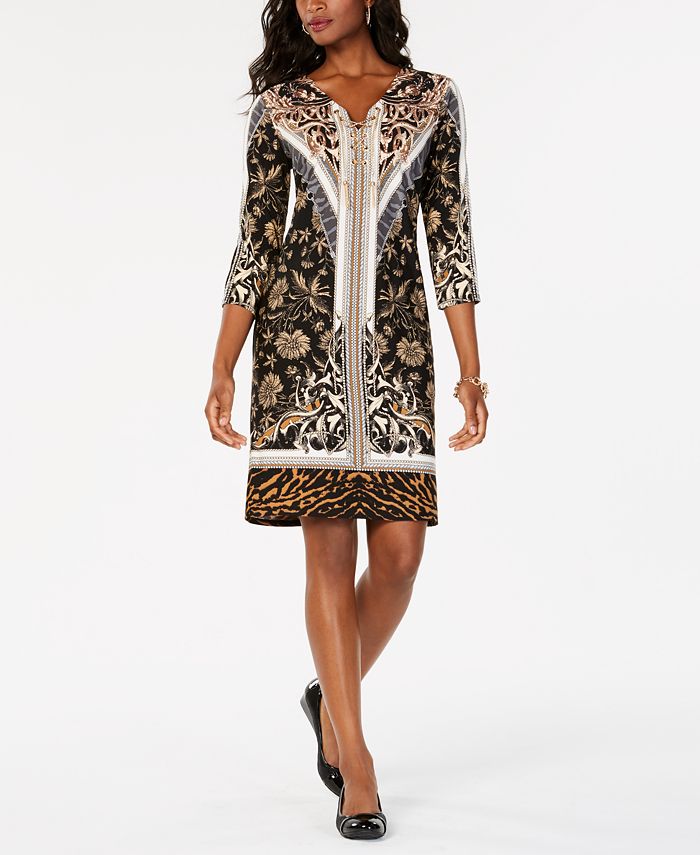 JM Collection Chain LaceUp Sheath Dress, Created for Macy's Macy's