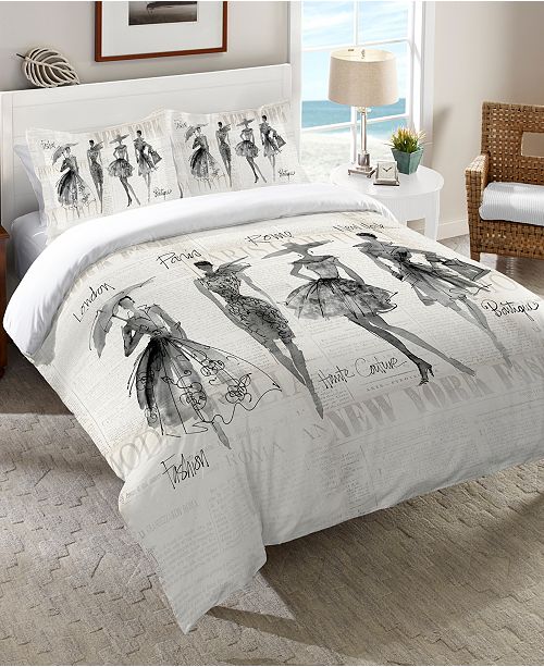 Fashion Sketchbook Black Bedding Collection