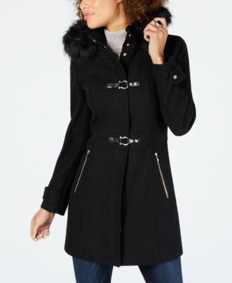Ivanka Trump - Faux-Fur-Trim Hooded Toggle Coat