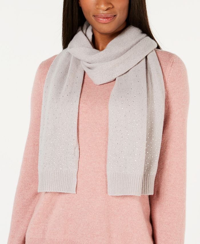Charter Club Rhinestone Cashmere Scarf, Created for Macy's - Macy's