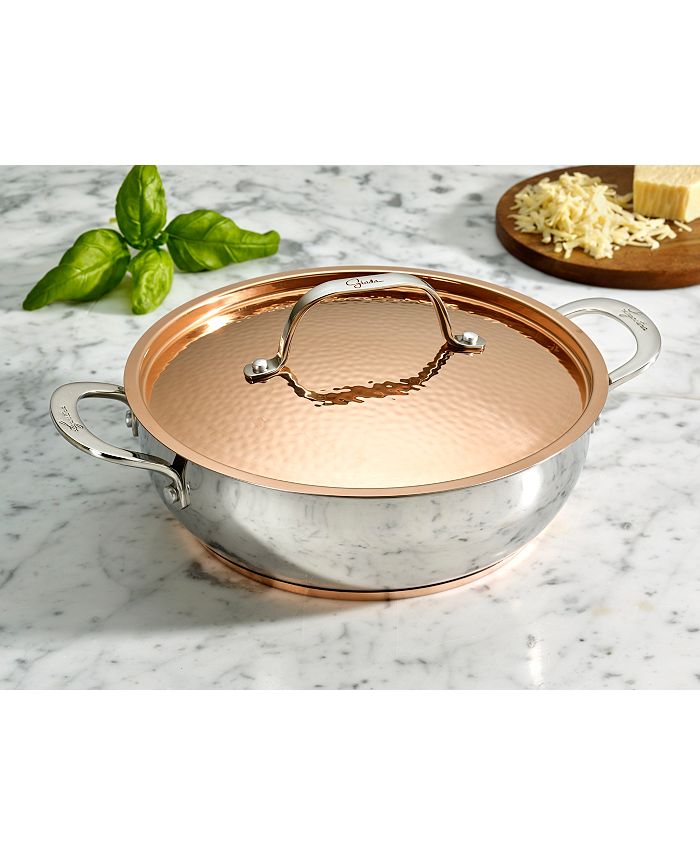 Lagostina Stainless Steel 4-Qt. Dutch Oven with Hammered Copper Lid - Macy's