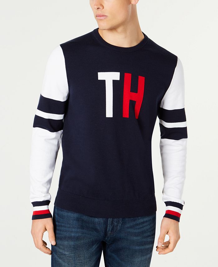Tommy Hilfiger Men's Clodfetter Colorblocked Logo Sweater, Created for ...