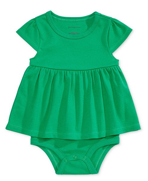 First Impressions Cotton Bodysuit Dress, Baby Girls, Created for Macy's