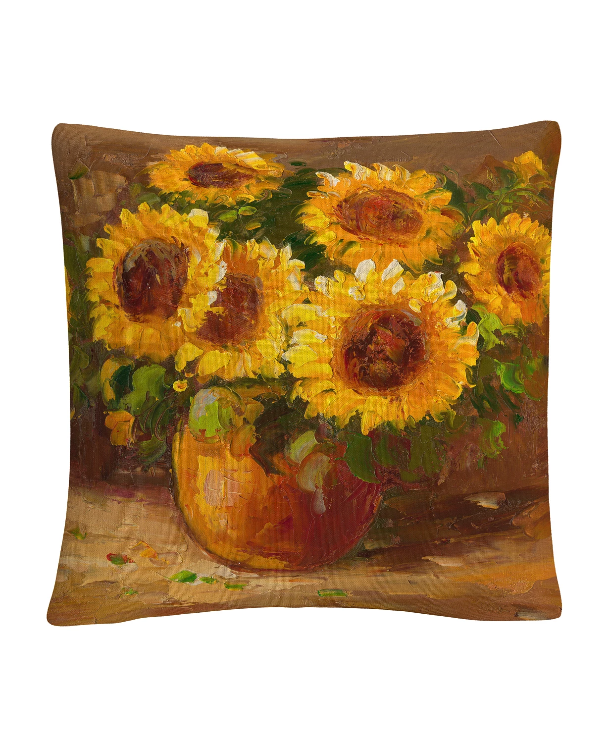 Masters Fine Art Sunflowers Still Life 16" x 16" Decorative Throw Pillow
