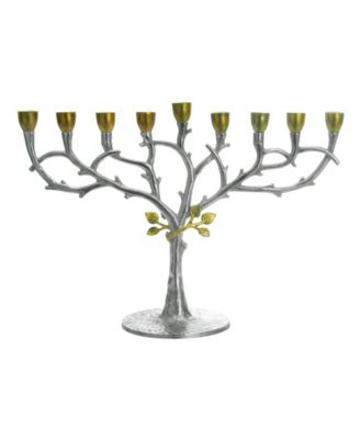Hammered Stainless Steel Candle Menorah