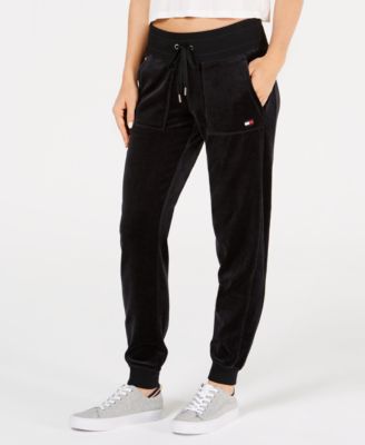 tommy hilfiger velour jogger pants